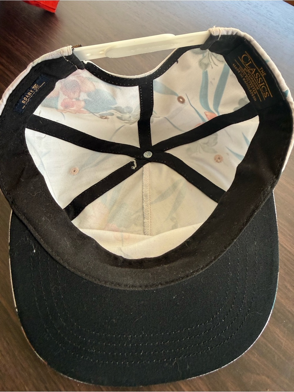 Roark White Orange Adjustable Floral Snapback Men's Hat One Size - Picture 4 of 6